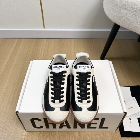 Chanel Calfskin Embossed Suede Womens CC Sneakers - Image 2