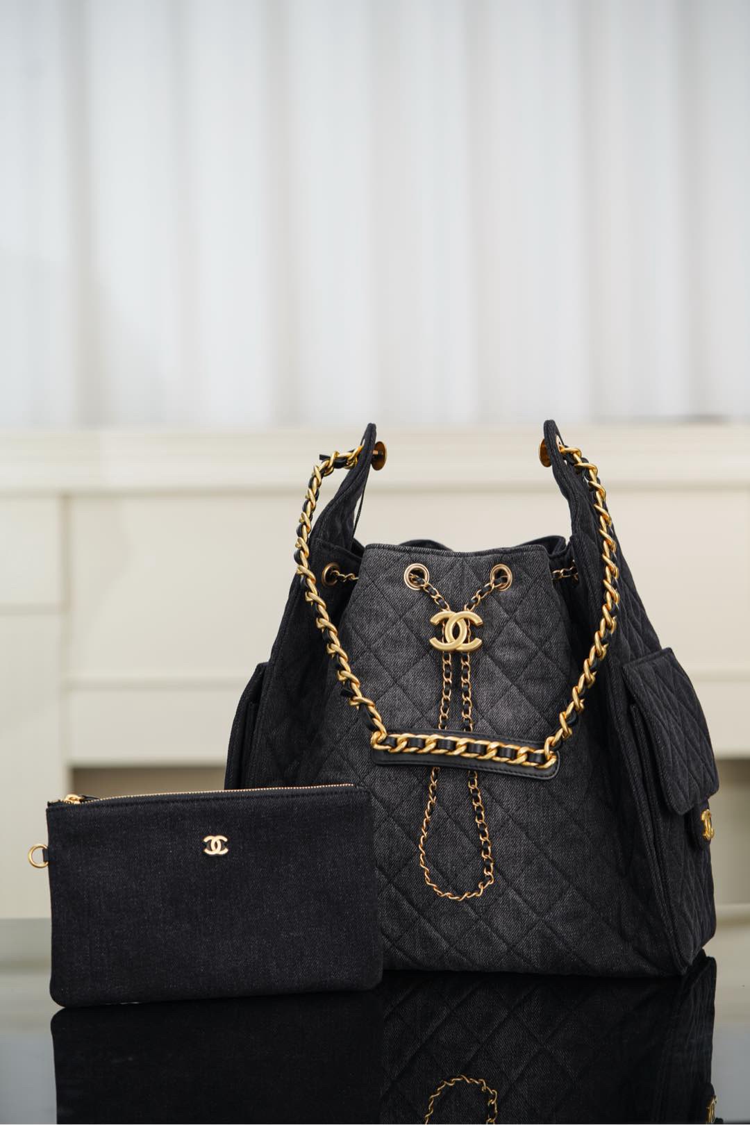 Chanel 25P Hobo Medium Handbag Denim & Gold-Tone Metal Top Quality - Image 5