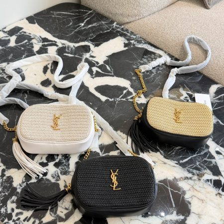 Saint Laurent Raffia Lou Camera Bag - Image 1