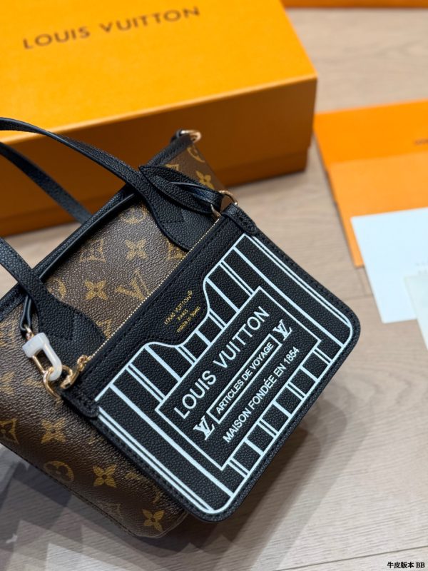 LV Neverfull BB Bandouliere Inside Out Tote Bag