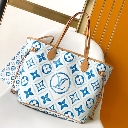 LV Neverfull MM Pool Coral in Canvas - Image 2