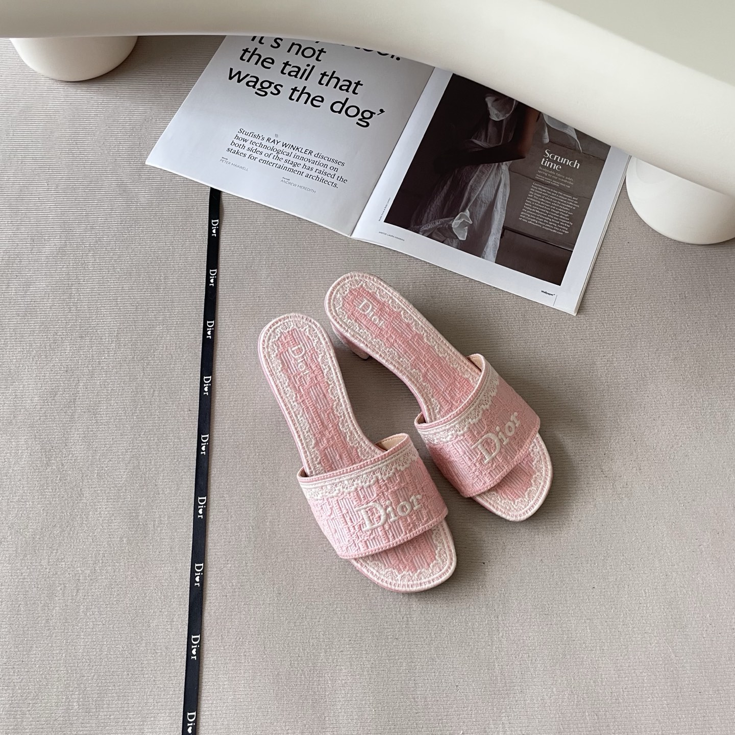 DIOR 26P Early Summer Embroidered Chunky-Heel Sandals - Image 6