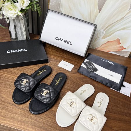 Chanel Quilted CC Slides