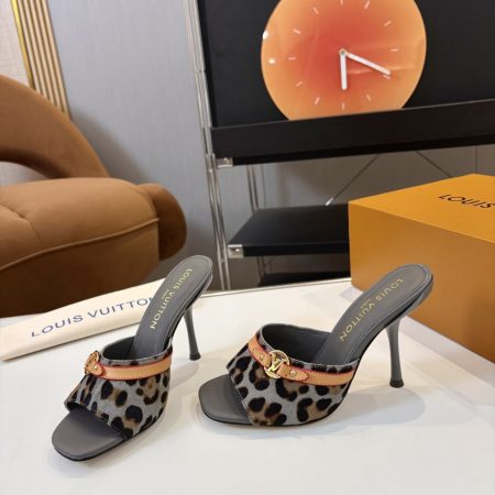 LV High-Heeled Slippers - Image 2
