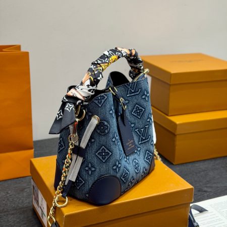 LV Denim bucket shoulder handbag - Image 7