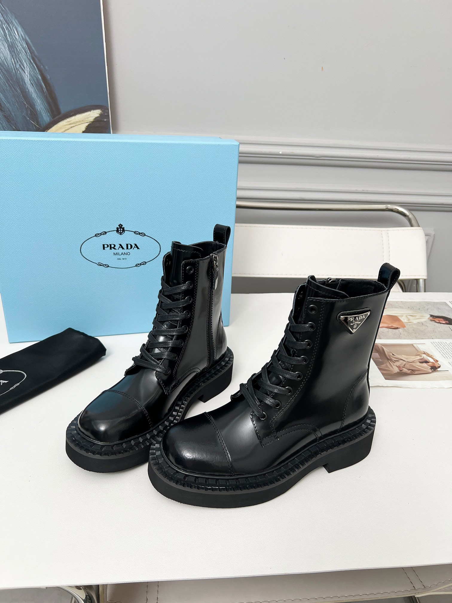 Prada Platform Ankle Boots - Image 3