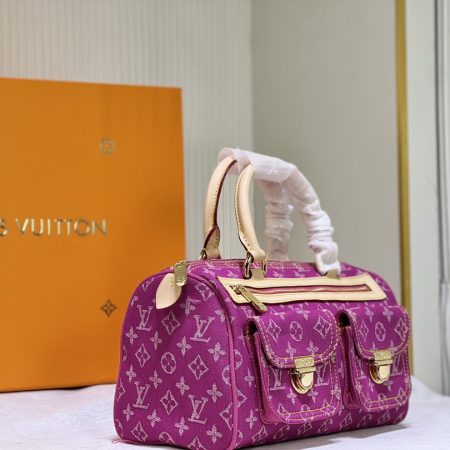 LV Monogram Denim Neo Speedy Fuchsia Bag - Image 3