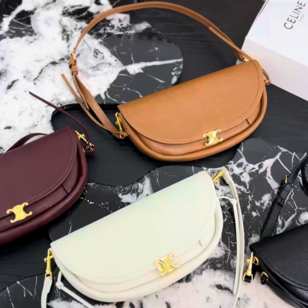 Céline Soft Triomphe Half-Moon Bag