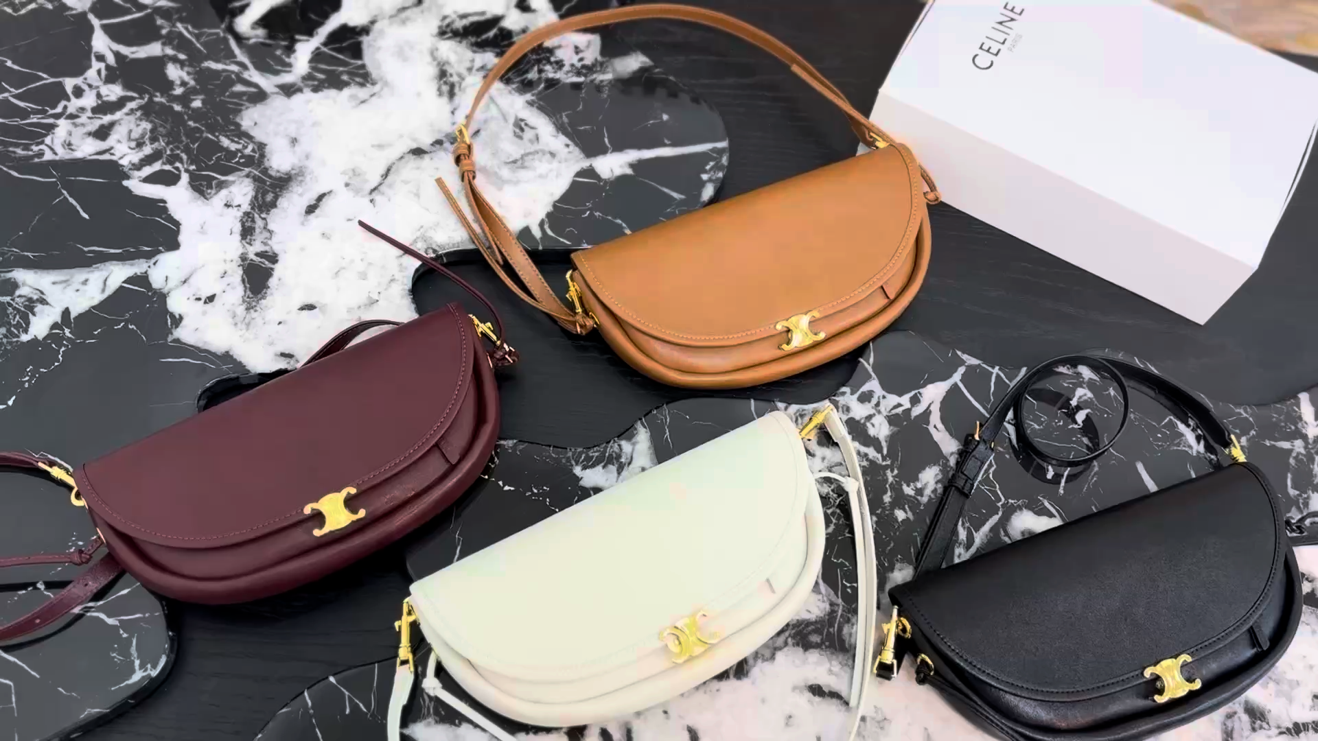 Céline Soft Triomphe Half-Moon Bag - Image 1