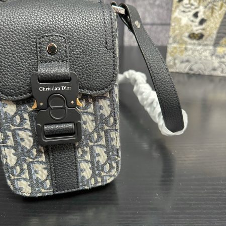 Dior Oblique GrainedCalfskin Vertical Saddle Bag - Image 7