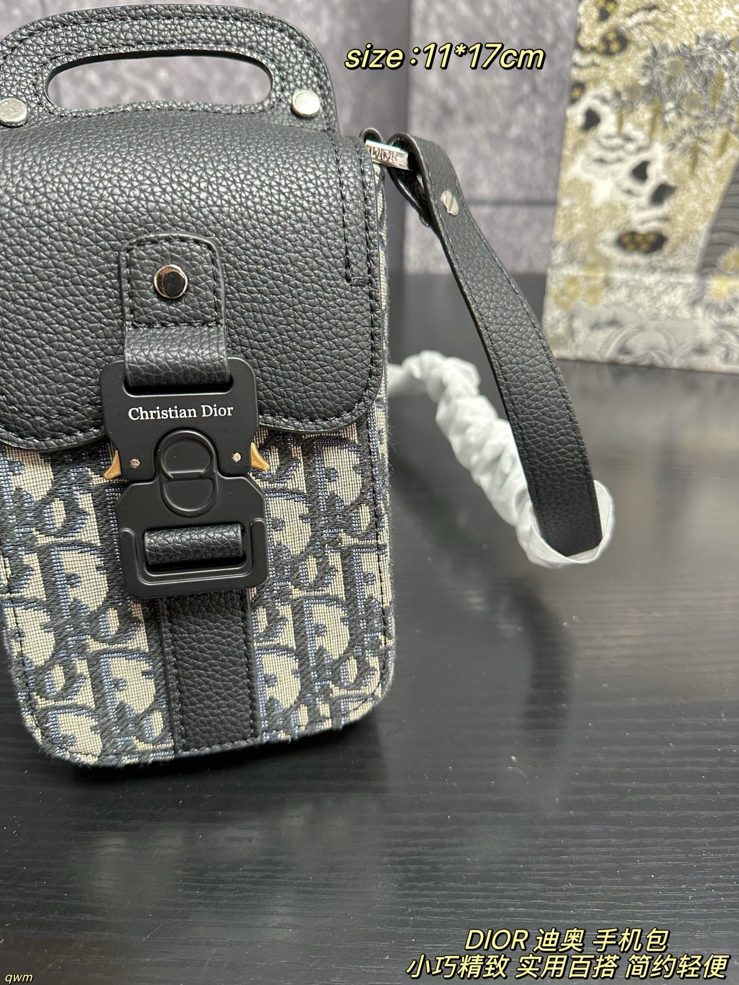 Dior Oblique GrainedCalfskin Vertical Saddle Bag - Image 7