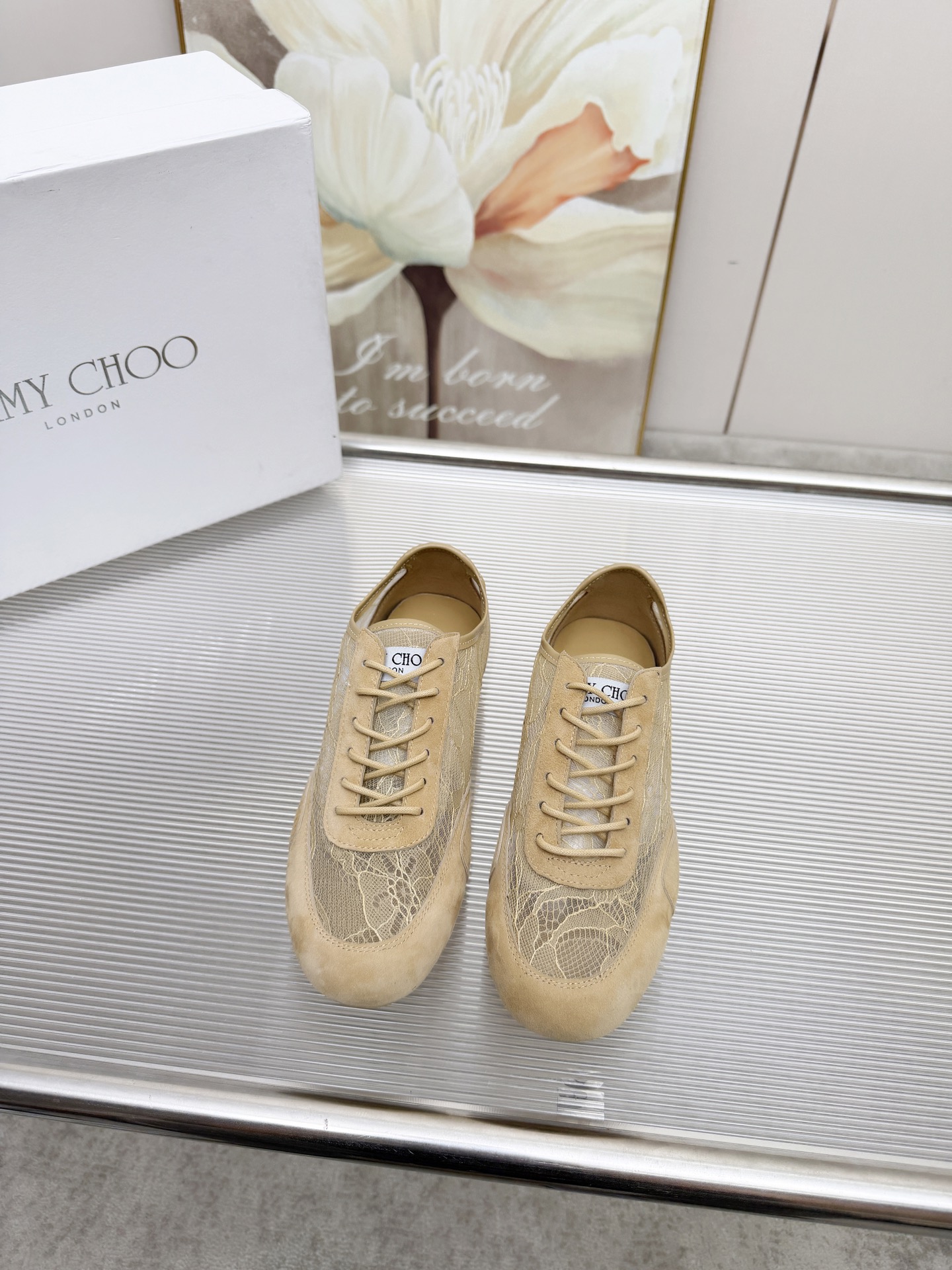 Jimmy Choo Sunny F Lace Sneakers - Image 4