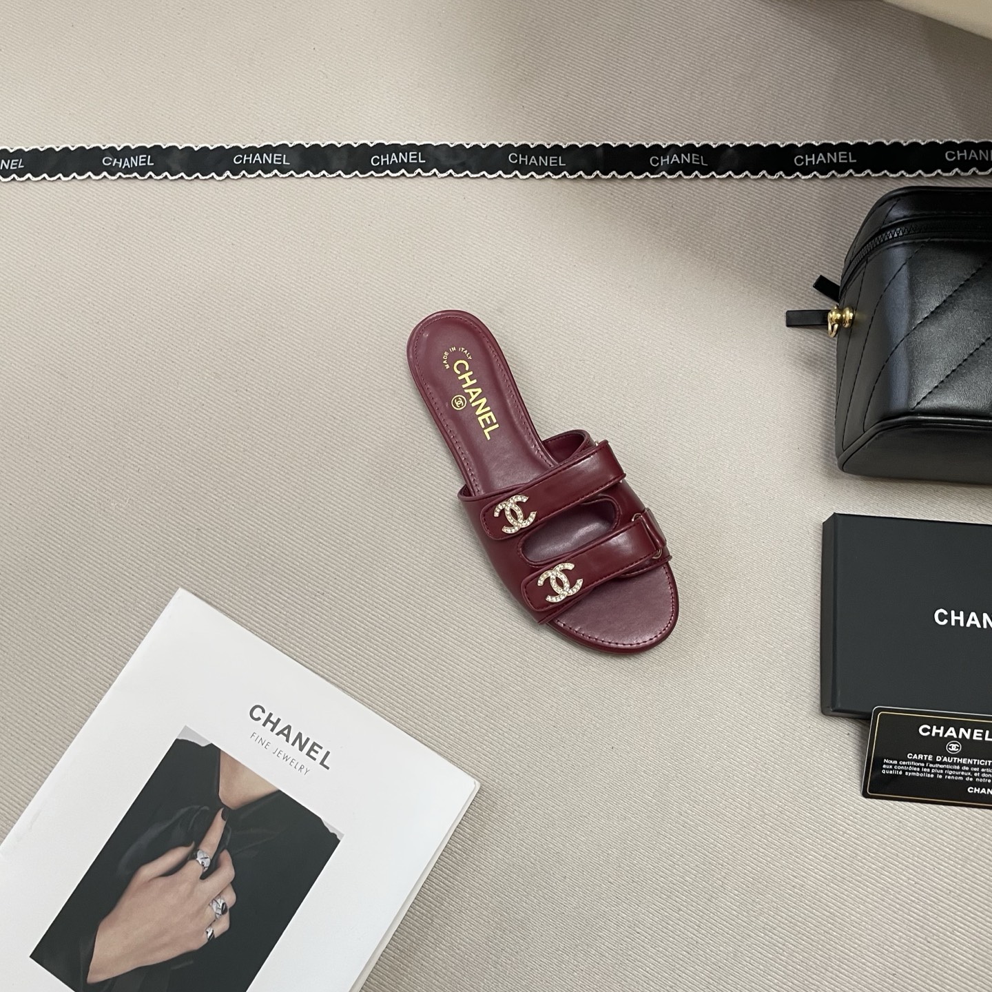 Chanel 26P Double C Diamond Buckle Velcro Slippers - Image 3
