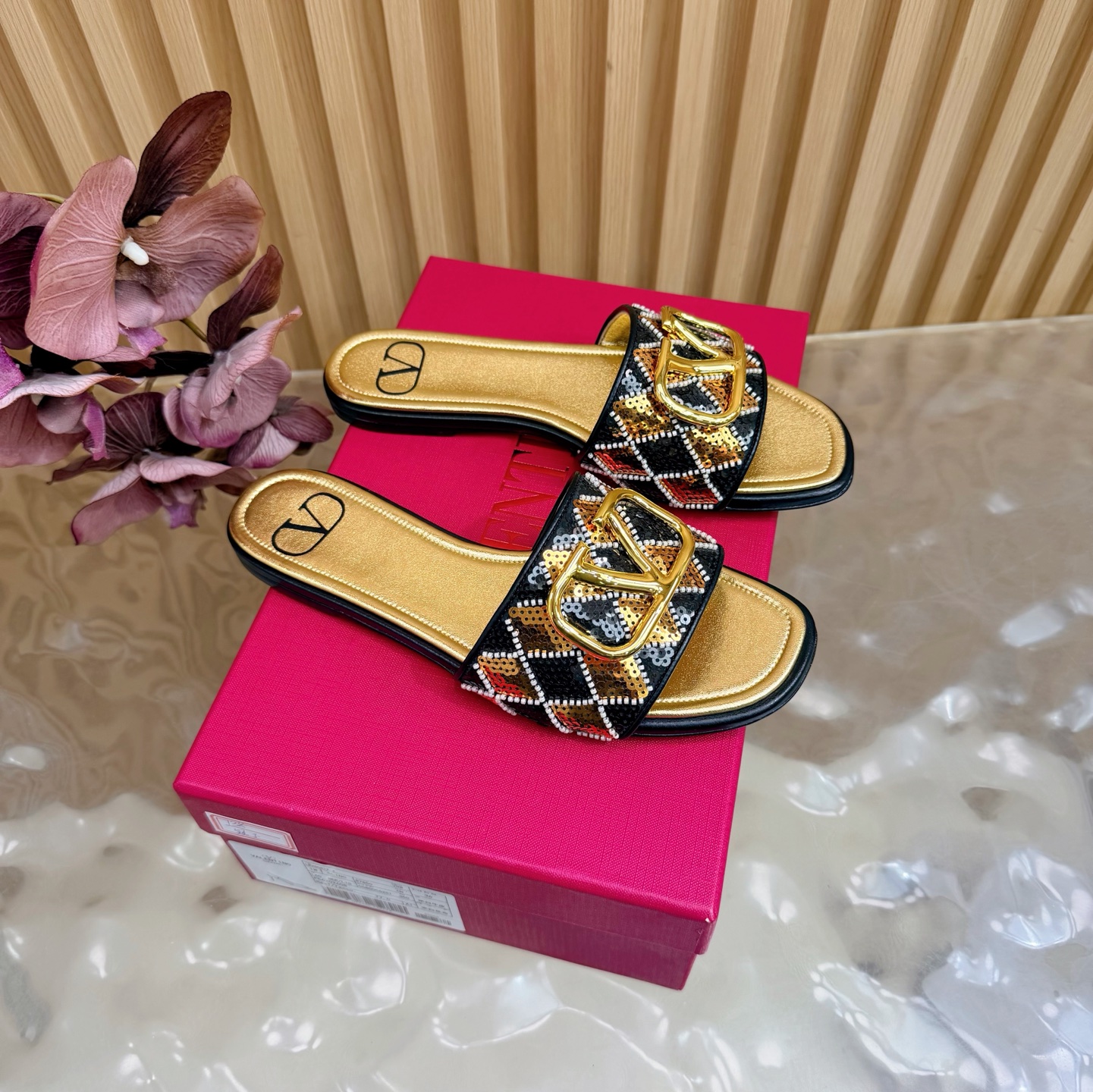Valentino Women VLogo Slide Sandals - Image 1