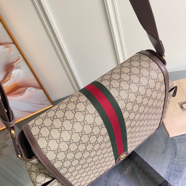 Gucci Large Changing Bag in Beige and Dark Brown