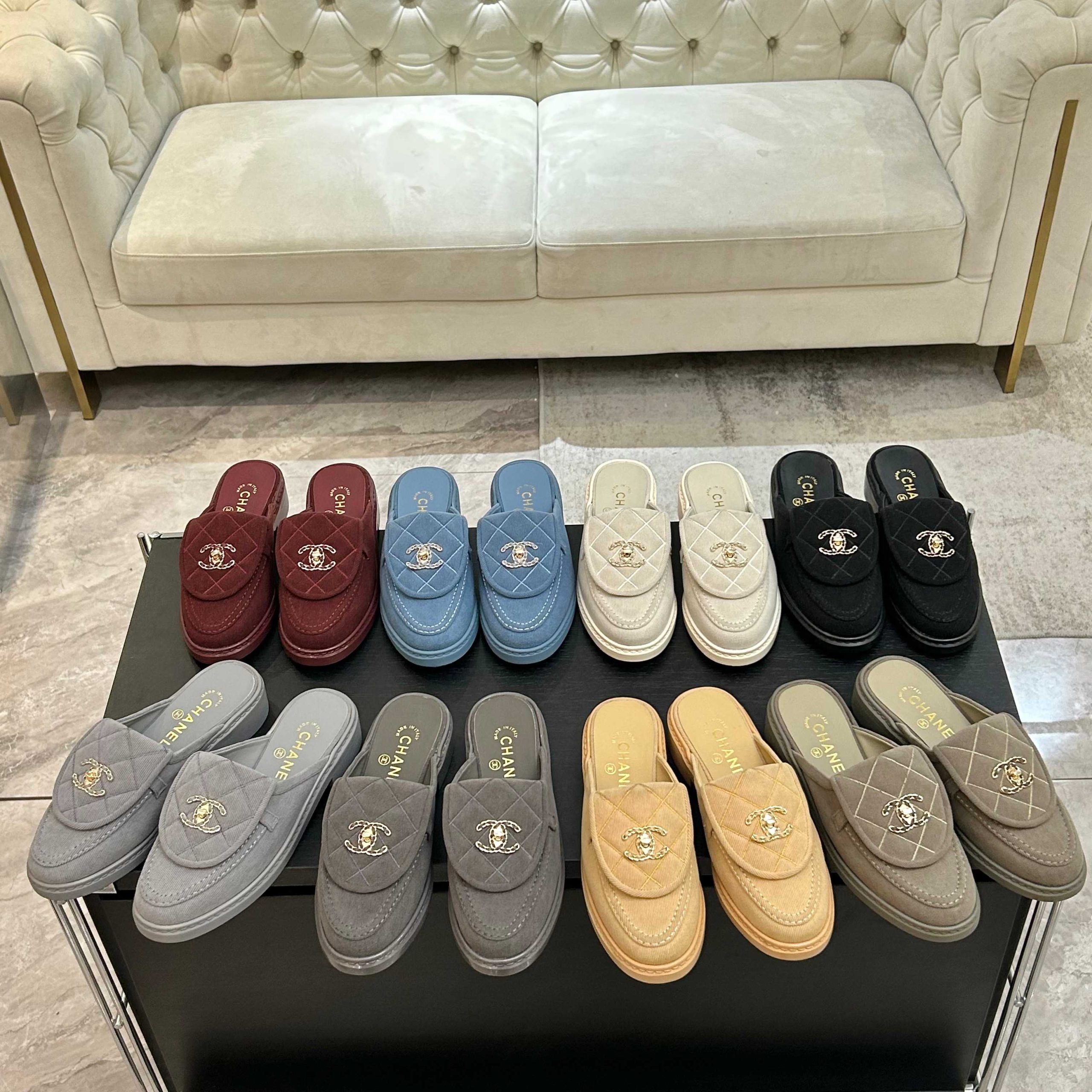 Chanel Fabric Quilted CC Turnlock Mules - Image 1
