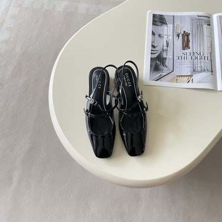 Gucci Square-Toe Chunky-Heel Sandals - Image 3