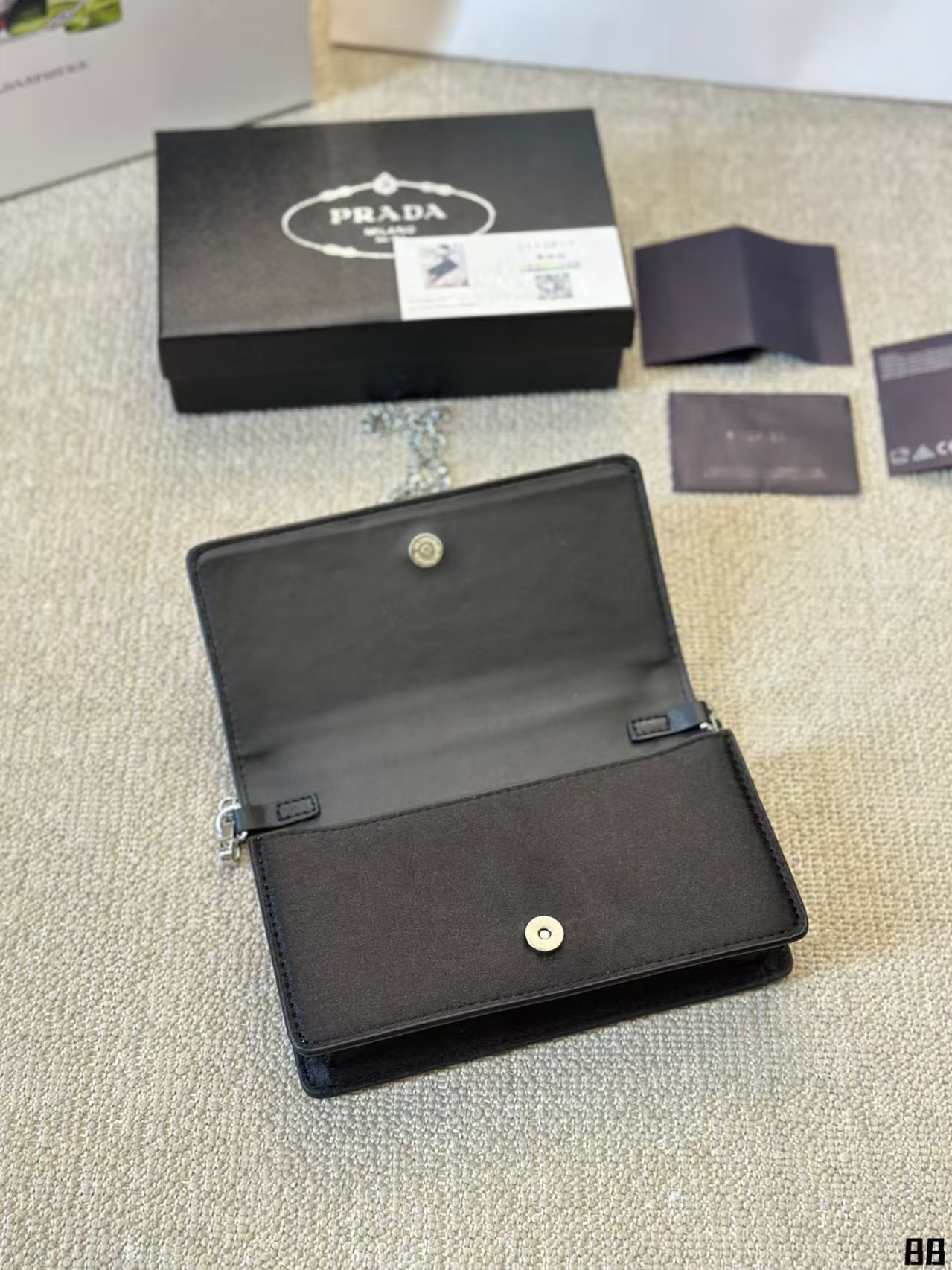 Prada Flap Card Holder with Chain - Image 6