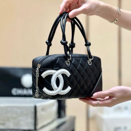 Chanel Black Quilted Leather Cambon Bowling Bag - Image 2