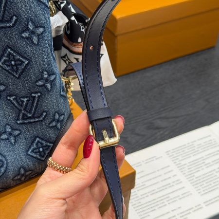 LV Denim bucket shoulder handbag - Image 8