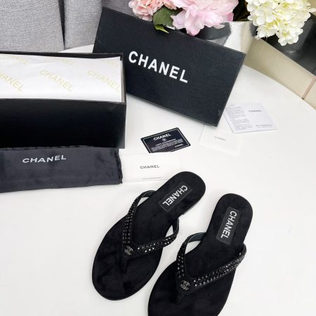 Chanel Velvet 25C Flip-flops - Image 4