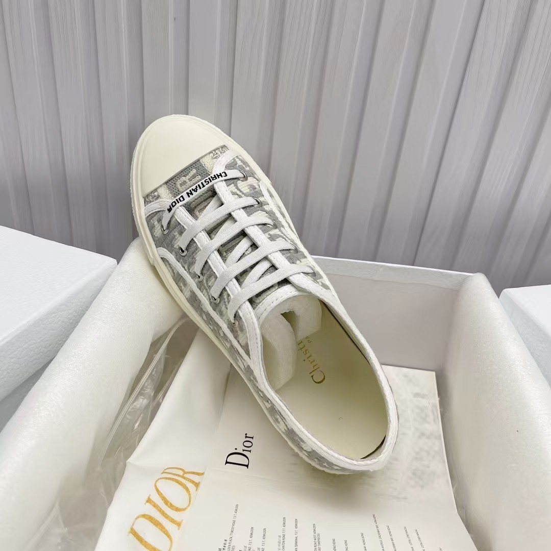Dior Walk'n'Dior Sneaker Stone Gray Oblique Embroidered Cotton - Image 10