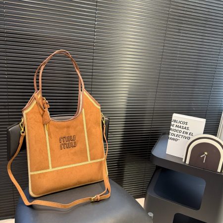 Miu Miu Brown Suede Tote Bag - Image 5