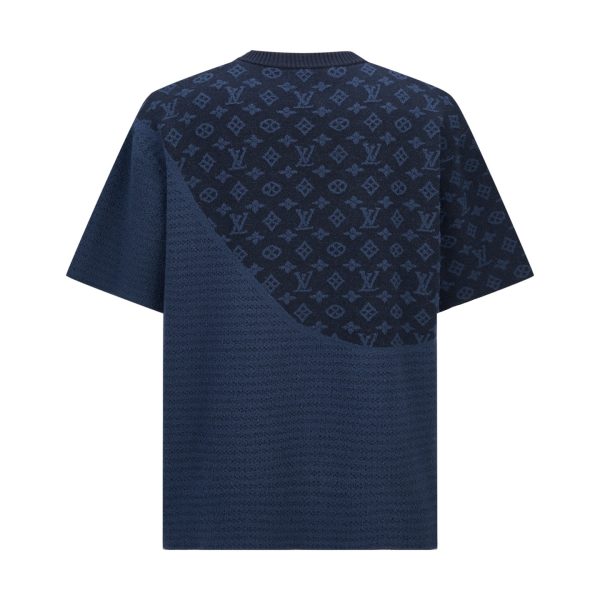 LV Graphic Jacquard Short-Sleeved Crewneck - Men - Ready-to-wear