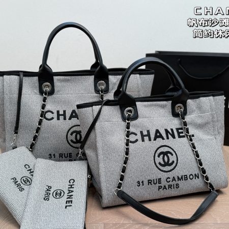 Chanel Canvas Beach Bag - Image 6