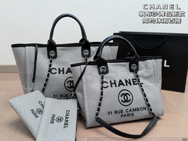 Chanel Canvas Beach Bag