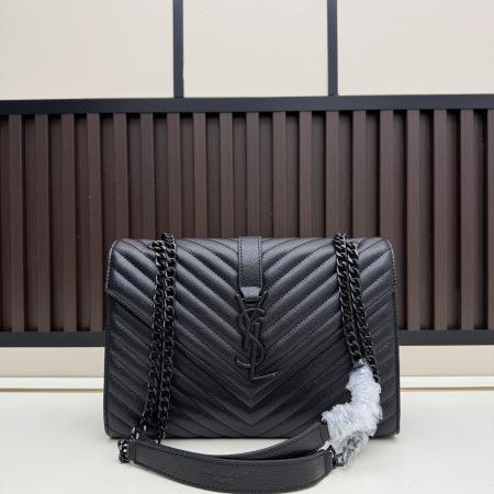 YSL Caviar Black Quilted Handbag