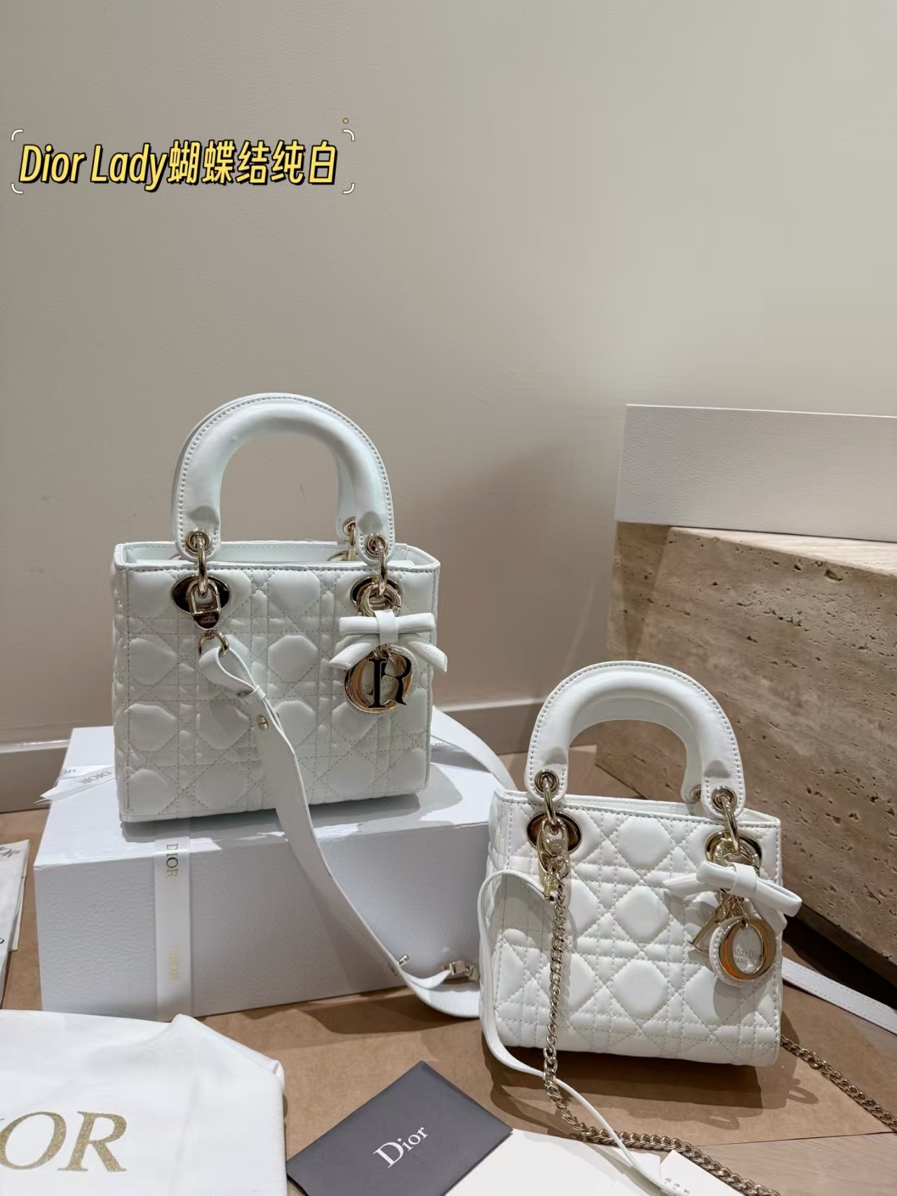 Dior Small & Micro Lady Dior My ABC Dior Bag with bow - Image 5