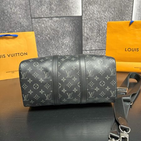 LV Keepall Bandoulière 35 Monogram Eclipse Bag - Image 4