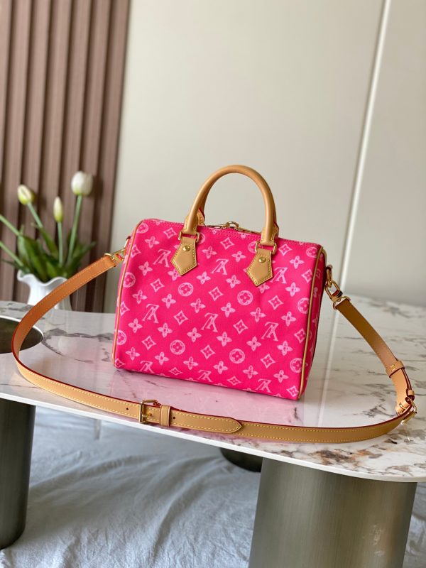 LV Speedy Bandoulière 25 Monogram Anniversary Canvas Bag Red