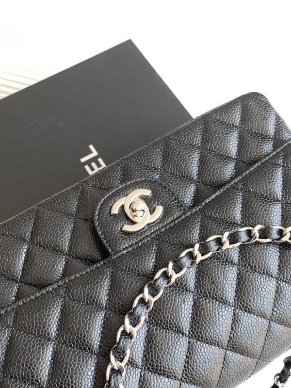 Chanel Black Calfskin Medium Classic Double Flap Shoulder Bag -Top Quality