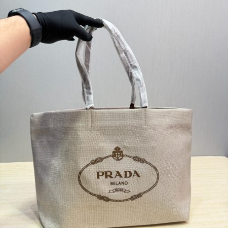 Prada Raffia Tote Bag