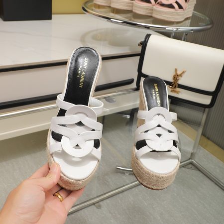 YSL Braided Wedge Sandals - Image 4