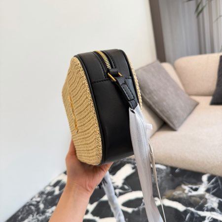 Saint Laurent Lou Raffia Crossbody Camera Bag - Image 9