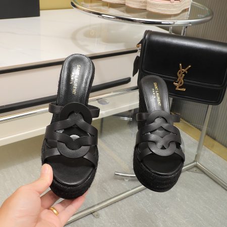 YSL Braided Wedge Sandals - Image 3
