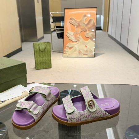 Gucci Sandal With Double G Canvas - Image 2