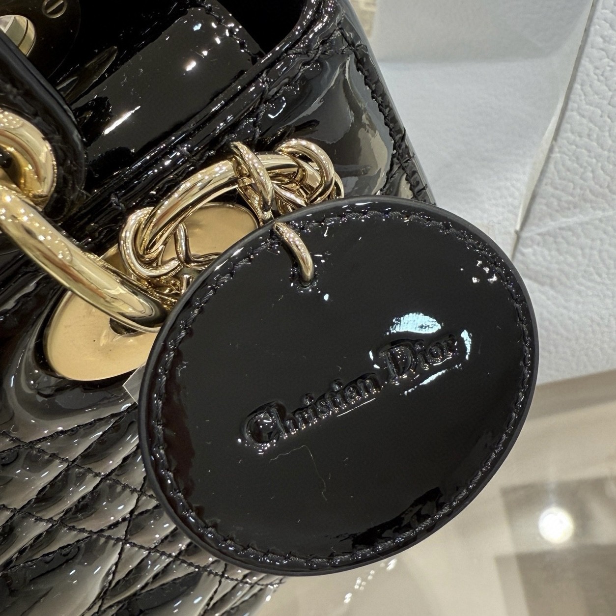 Dior Small Lady Bag Lacquered Calfskin Top Quality - Image 6