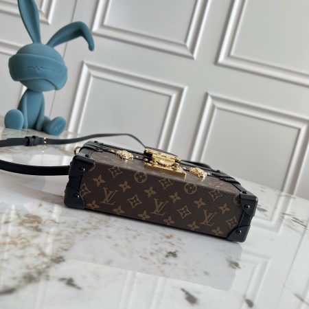 LV Petite Malle Monogram Canvas Bag in Brown M44199 - Image 4