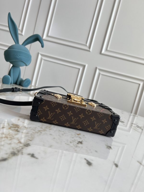 LV Petite Malle Monogram Canvas Bag in Brown M44199