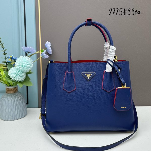 Prada Saffiano Double Medium Handle Bag
