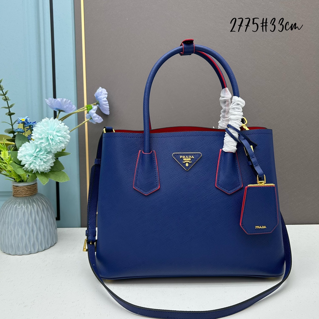 Prada Saffiano Double Medium Handle Bag - Image 5