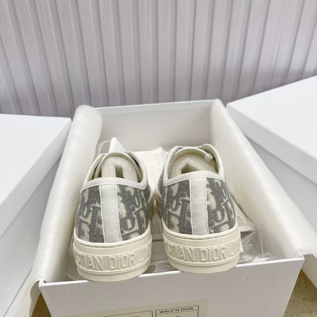 Dior Walk'n'Dior Sneaker Stone Gray Oblique Embroidered Cotton - Image 7