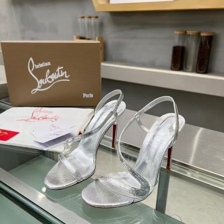 Christian Louboutin Rosalie Heels Silver - Image 3