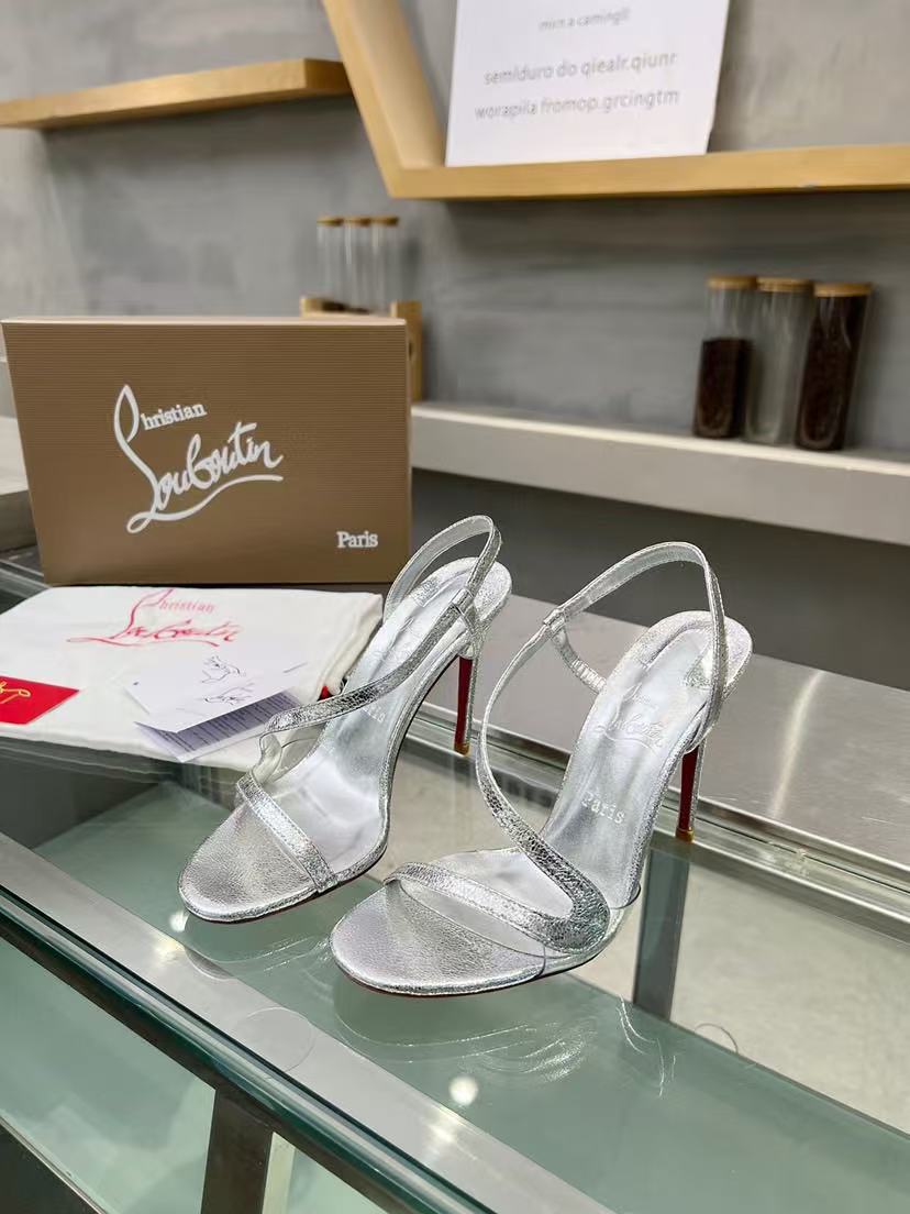 Christian Louboutin Rosalie Heels Silver - Image 3