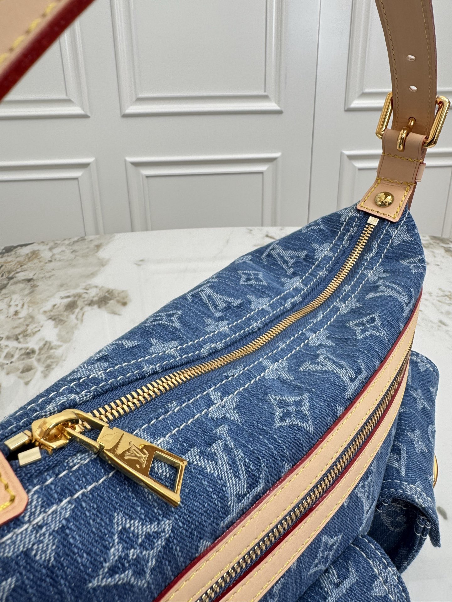 LV Baggy Monogram Denim Bag - Image 7