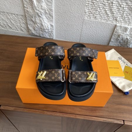LV Sunset Flat Comfort Sandals in Monogram Canvas - Image 3